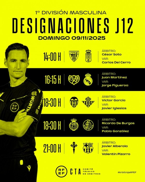 西甲裁判安排：胡安-马丁内斯司法皇马，罗哈斯司法巴萨